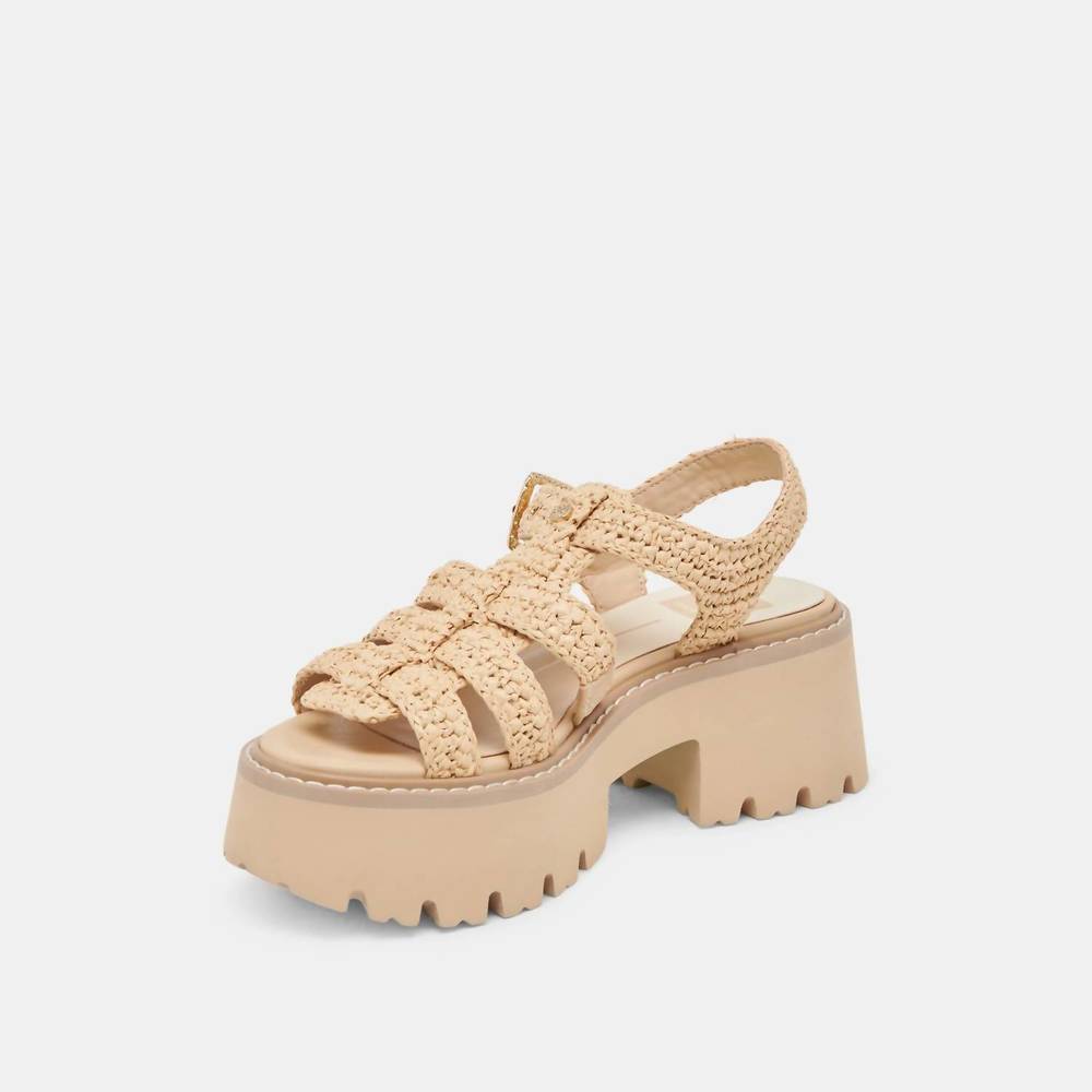 NEW DOLCE VITA women's latice platform sandals in natural - Picture 4 of 6